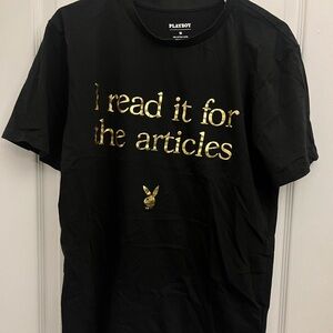 PLAYBOY Black Tee with White Logo